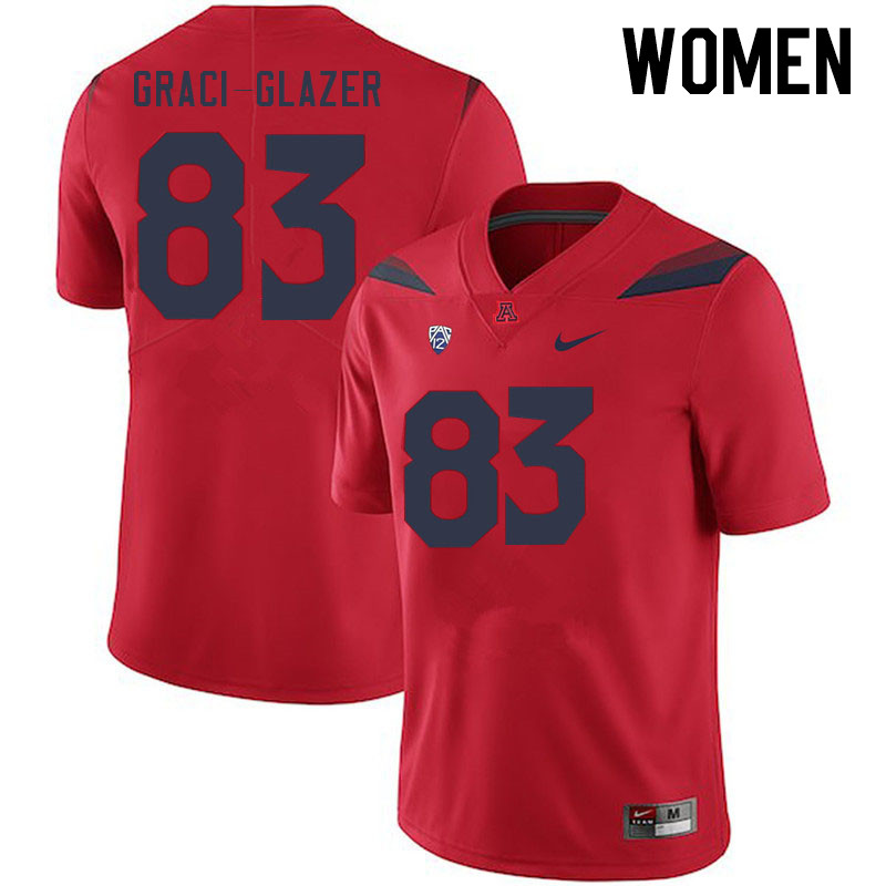 Women #83 Sam Graci-Glazer Arizona Wildcats College Football Jerseys Stitched-Red